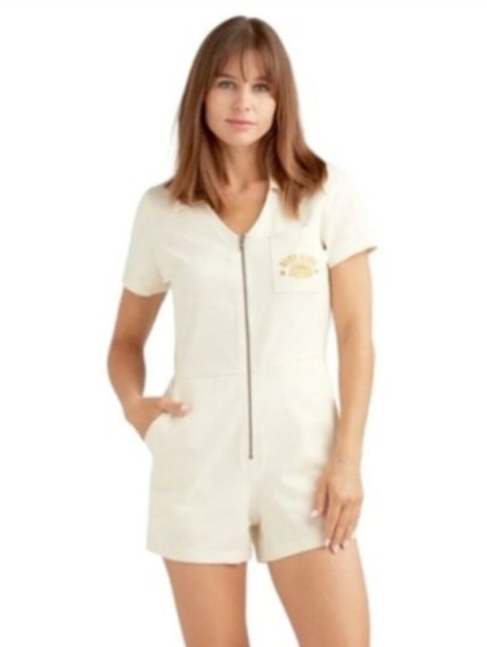 Body Glove Radiant Coverall Shorts Romper XL Cream White NWT Beach Summer Vacay
